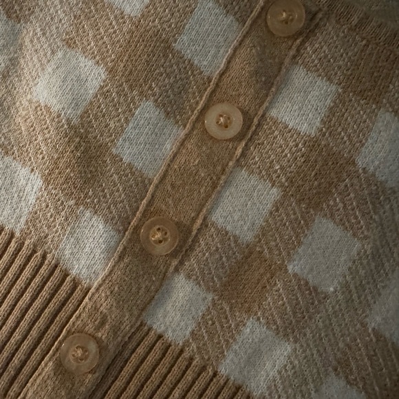 Nikkak Crop Women’s Sweater Tank Plaid M - Picture 2 of 4